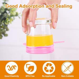 Juego de 6 Cubiertas de Silicona para Conservar Alimentos, Cubiertas de Silicona de Grado Alimenticio que se Pueden Estirar para Sellar Frutas y Verduras - Product Image 4