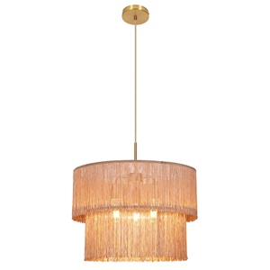 Lampadario <span class=keywords><strong>a</strong></span> <span class=keywords><strong>Sospensione</strong></span> Elegante Francese con Frange, <span class=keywords><strong>Lampada</strong></span> Dorata per Sala da Pranzo Moderna, Caffè e Decorazione d'Interni - Product Image 5