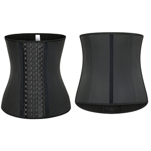 Corsé <span class=keywords><strong>reductor</strong></span> de barriga de cuero de talla grande para mujer, entrenador de cintura de cuerpo corto con gancho, venta al por mayor - Product Image 2