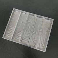 Baki Blister PET Plastik Transparan Sekali Pakai yang Dapat Terurai dengan 5 Rongga yang Dapat Disesuaikan untuk Cokelat