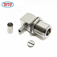 Cloison jack femelle N à angle droit de 90 degrés pour LMR195 LMR200 RG58 RG142 RG223 RG400 RF connecteurs coaxiaux