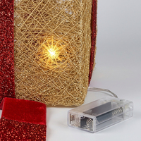 Adorno para Árbol de Navidad con Luces LED, Decoración Navideña para Interiores, Funciona con Pilas, IP44, Blanco Cálido, Caja de Regalo, Decoración para Fiestas