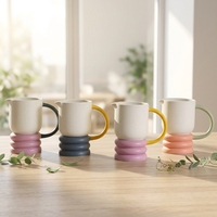 Vase à fleurs en céramique avec poignée, 1 pièce, modèle Unique, décoration, mat créatif, pour table
