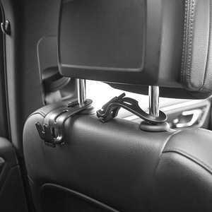 Car Headrest Hook Foldable Black ABS 10kg Load Capacity Rear <b>Seat</b> <b>Storage</b> Multi Functional Car Interior Organizer - Product Image 2