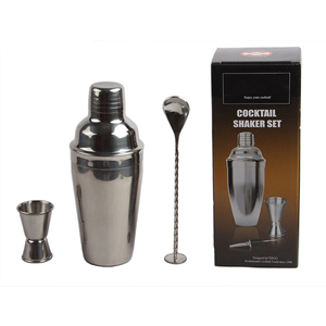 Bán Buôn <span class=keywords><strong>3</strong></span> Miếng 24Oz Thanh Công Cụ Kit Phụ Kiện Thép Không Gỉ Cocktail Shaker Bartender <span class=keywords><strong>Set</strong></span> Với Trộn Muỗng Và Jigger - Product Image 2