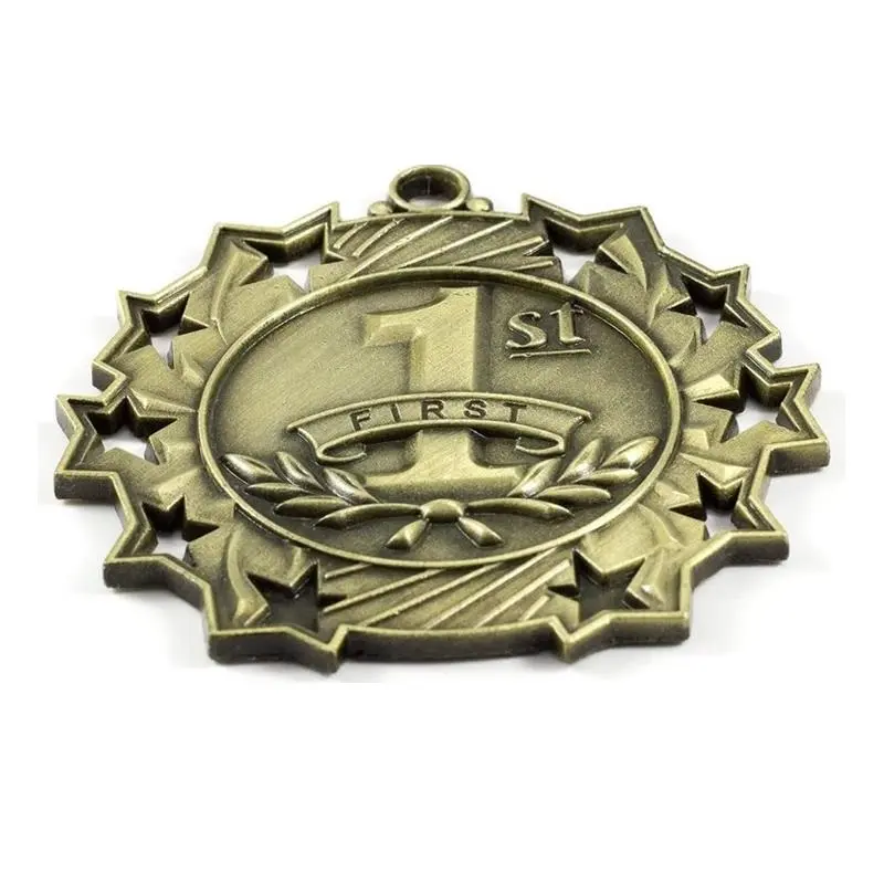 Médaille de fabrication célèbre, artistique malaisienne, dorée, métal 3D personnalisé