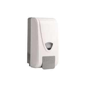 Distributeur de savon <span class=keywords><strong>mural</strong></span> manuel en ABS d'approvisionnement d'usine pour sacs de savon jetables ou bouteilles réutilisables, options goutte à goutte/pulvérisation - Product Image 1