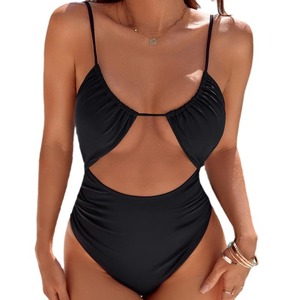 New Design Fashion Style Girls Bikini Sexy Ribbed Triangle Top <strong>Bathing</strong> <strong>Suits</strong> <strong>String</strong> Cheeky Bikini High Waist <strong>One</strong> <strong>Piece</strong> Swimwear - Product Image 1