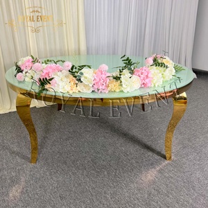 Westerse Stijl Ronde Roestvrijstalen Tafel Hotel Evenement Salontafel Bruiloft Gouden Tafels Ontwerpen Voor Bruiloft - Product Image 5