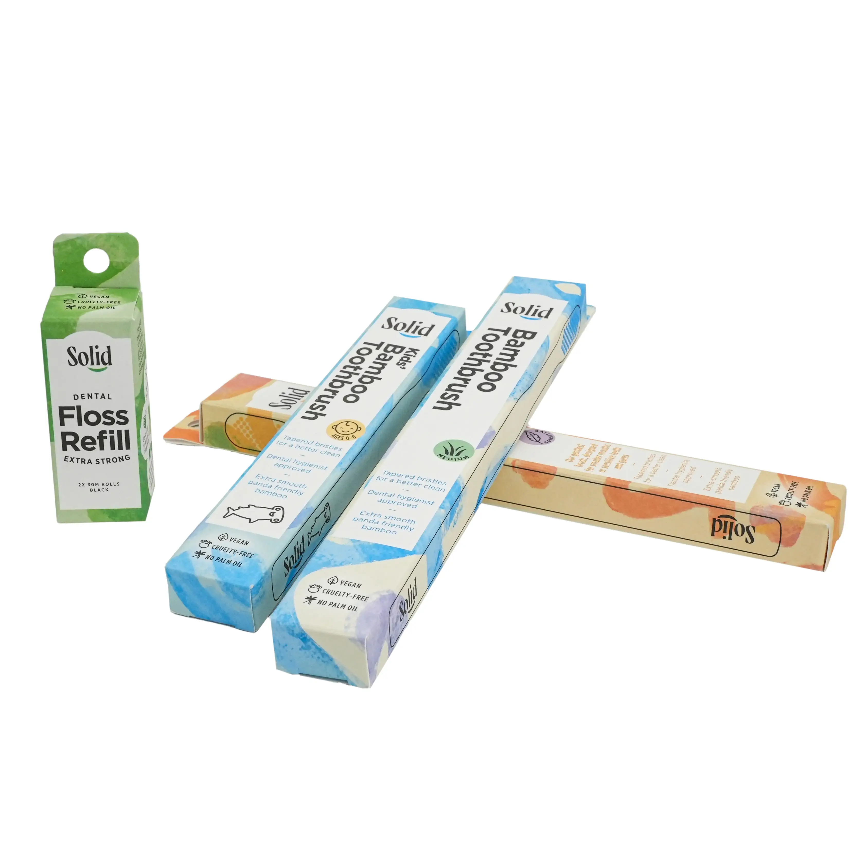 Caja de embalaje para cepillo de dientes con impresión de logotipo personalizado impresión a todo color un paquete caja de cepillo de dientes Kraft de cartón marfil
