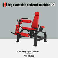 Appareil de musculation double fonction pour extensions et curls des jambes avec dossier réglable, rouleaux doubles et poignée avant pour usage en studio