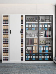 제조업체 2000*1000*400 슬라이드 유리문 잠금 가능 금속 선반 철제 보관 책장 - Product Image 4