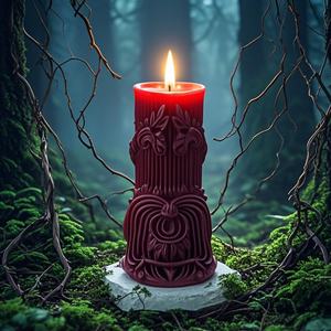 Bougie parfumée haut de gamme rétro maison romantique avec colonne romaine sculptée en vigne pour mariages et ornement transfrontalier - Product Image 3