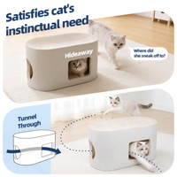 Griffoir pour chat en carton ondulé haute densité, ovale, avec bassin concave, résistant à l'usure, et lit de repos pour chat