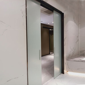 Porte de poche <span class=keywords><strong>coulissante</strong></span> sans cadre en verre givré, pour intérieur de maison, deux portes de poche, 12mm, sécurisé, 8 — 12mm - Product Image 2