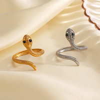 Cincin Berbentuk Ular Minimalis Terinspirasi Mode Eropa dan Amerika untuk Wanita, Gaya Etnik Vintage dengan Motif Tetesan Minyak.