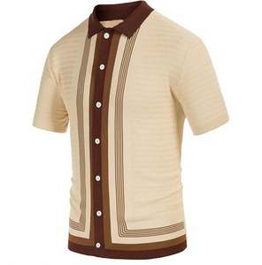 <span class=keywords><strong>Polo</strong></span> da <span class=keywords><strong>uomo</strong></span> 2026 a maniche corte vestibilità ampia, stile casual elegante con motivo a righe, nuovo modello estivo popolare e alla moda - Product Image 2