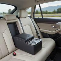 CARFU AC-4218 Boîte de rangement universelle pour accoudoir de siège arrière de voiture avec lumière d'ambiance LED, chargeur USB et porte-gobelet – Vente en gros directe usine (26 ans d'expérience)