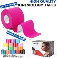 Ruban de kinésiologie imperméable avec logo personnalisé, 16 rouleaux, pack en gros, multicolores, élastique, pour le sport, marque privée
