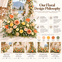 Rangée de fleurs artificielles en tissu de soie, faites à la main, résistantes à la décoloration et à l'eau, pour décoration intérieure de scène de mariage et de banquet