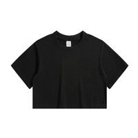 Vente en gros de crop tops en coton décontractés et respirants pour femmes, coupe ample, avec logo personnalisé
