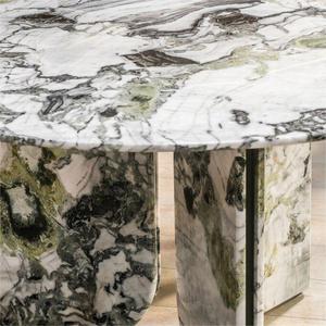 Thiết kế Bắc Âu tiên tiến mực màu đá cẩm thạch bàn ăn với một hình bầu dục cột cơ sở cho đồ nội thất nhà bếp - Product Image 6