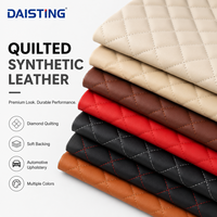 Tissu en cuir matelassé PVC, simili cuir éponge pour intérieur de voiture, housse de siège, motif losanges, rouleau de Rexine, vente en gros