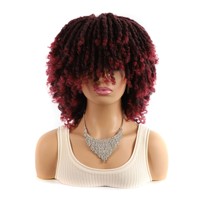 Perruque Dreadlock Courte Bouclée Effet Naturel, Faite à la Machine, en Fibre Haute Température, Sans Colle, pour Tresses au Crochet