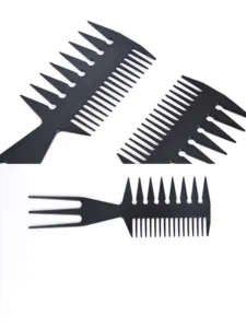 Peigne professionnel en plastique noir pour hommes, personnalisation de marque privée, outil de coiffure, peigne à cheveux