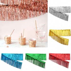 Nouvelle Guirlande Murale Métallique Scintillante à Franges en Aluminium, Accessoire de Fête 30*200cm pour Mardi Gras, Anniversaire, Noël - Product Image 5