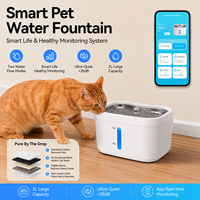 Fontaine à eau intelligente Tuya pour chat, design moderne, débit à induction 360°, écologique, en acier inoxydable, capacité 2,5 L, abreuvoir automatique d'intérieur