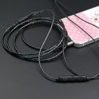 Cable Coaxial de Repuesto Popular para Auriculares IEM, Cable de Par Trenzado con Micrófono y Control Remoto para Auriculares IE8I IE80 IE8