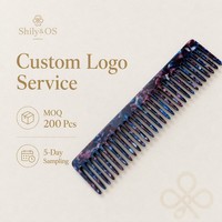 Peigne à cheveux en acétate motif marbre coréen ShilyOS, vente en gros, logo personnalisé, peigne de voyage géométrique portable pour femmes, OEM