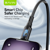 Câble USB BAVIN CB361 en silicone PD 18W 12W 3 couleurs, charge rapide, type C, transmission de données micro, pour téléphone portable