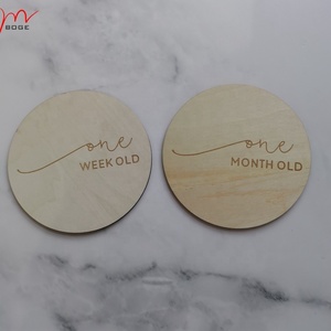Pasgeboren Baby Maanden Laser Hout Snijden Graveur Milestone Discs Markers Teken Kaarten Douche Gift Announcemnet Houten Fotografie - Product Image 2
