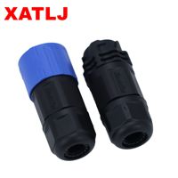 Conector de Alimentación RF para PCB, Serie XATLJ M19, 2-19 Pines, Macho/Hembra, Autoblocante, Impermeable IP67, con Certificación CE, ETL, UL94V-0, 25A