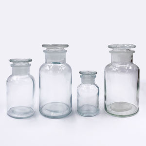 Frasco de reactivo de vidrio transparente ámbar engrosado de boca ancha con tapón de vidrio, capacidad de 30ml-1000ml, origen Hebei, serigrafiado para - Product Image 4