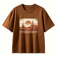 T-shirt personnalisé OEM en coton premium, coupe décontractée, style streetwear, fournisseur de choix, minimaliste, marron uni