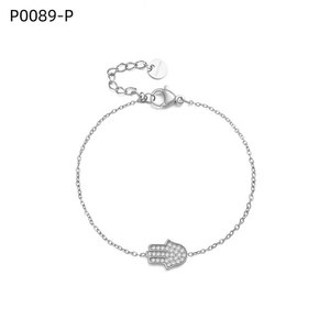 Amy Amy Fashion <b>Bracelet</b> Silver Plated Chain Hamsa Charm Women's Classic Style Gift Jewelry - Product Image 1