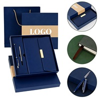 Carnet d'appréciation professionnel personnalisé bleu foncé à couverture rigide avec sangle – Cadeau transfrontalier – Direct Usine