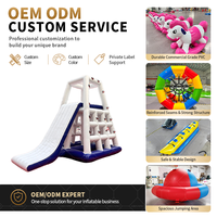 Toboggan aquatique gonflable commercial en PVC, combinaison requin et palmier tropical, avec piscine et glissière, pour usage extérieur/intérieur, adultes et écoles