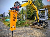 Marteau brise-roche hydraulique KINGER avec burin pour excavatrice de 6 à 9 tonnes, conception silencieuse pour la démolition de roche et de béton