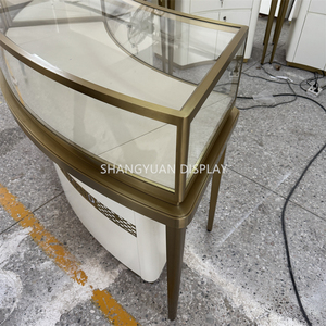 Sang trọng hiện đại kim loại biểu tượng tùy chỉnh Tempered Glass đồ trang sức Showcase đồ trang sức truy cập hiển thị đối với trang sức cửa hàng trang trí - Product Image 3