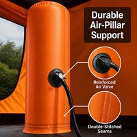 Tente de camping familiale gonflable, glamping, maille haute densité, Oxford imperméable, installation automatique
