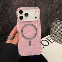 Coques de téléphone BAILI Factory de luxe 2-en-1 avec bordure diamantée et chargement magnétique antichoc pour iPhone 17 PM 16 Pro