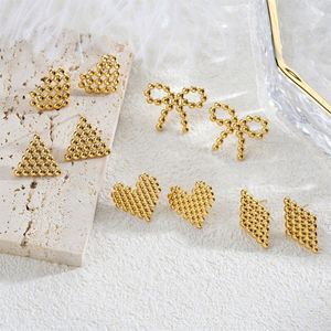 Pendientes de Mariposa de Acero Inoxidable con Baño de Oro de 18K, Joyería de Moda para Mujer, Ideal para Aniversario - Product Image 3