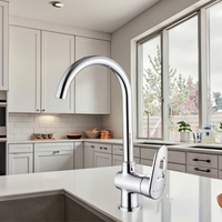 Robinet de lavabo de cuisine en laiton chromé moderne Robinet de lavabo à eau mélangée