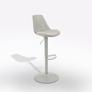 TABURETE GRIS CON ASIENTO DE TELA GRIS - Product Image 1