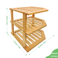 Haute qualité Accueil Produits 100% équipement de stockage de cuisine en bambou naturel support organisateur en bambou pour affichage de bols de pot