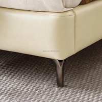 116269 Italienisches High-End Weißes Lederbett Luxuriöses Modernes Weiches Kingsize-Bettgestell Tragfähigkeit 1000Kg Polster-Lederbett